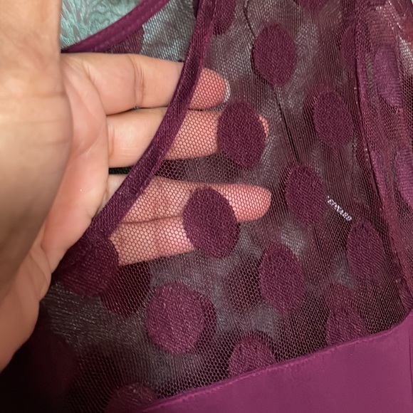 NINA LEONARD Maroon  Asymmetrical Dress Size L - Picture 4 of 9